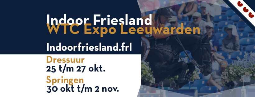 Indoor Friesland 2024 25 t/m 27 oktober Dressuur, 30 oktober t/m 2 november Springen ( poster )