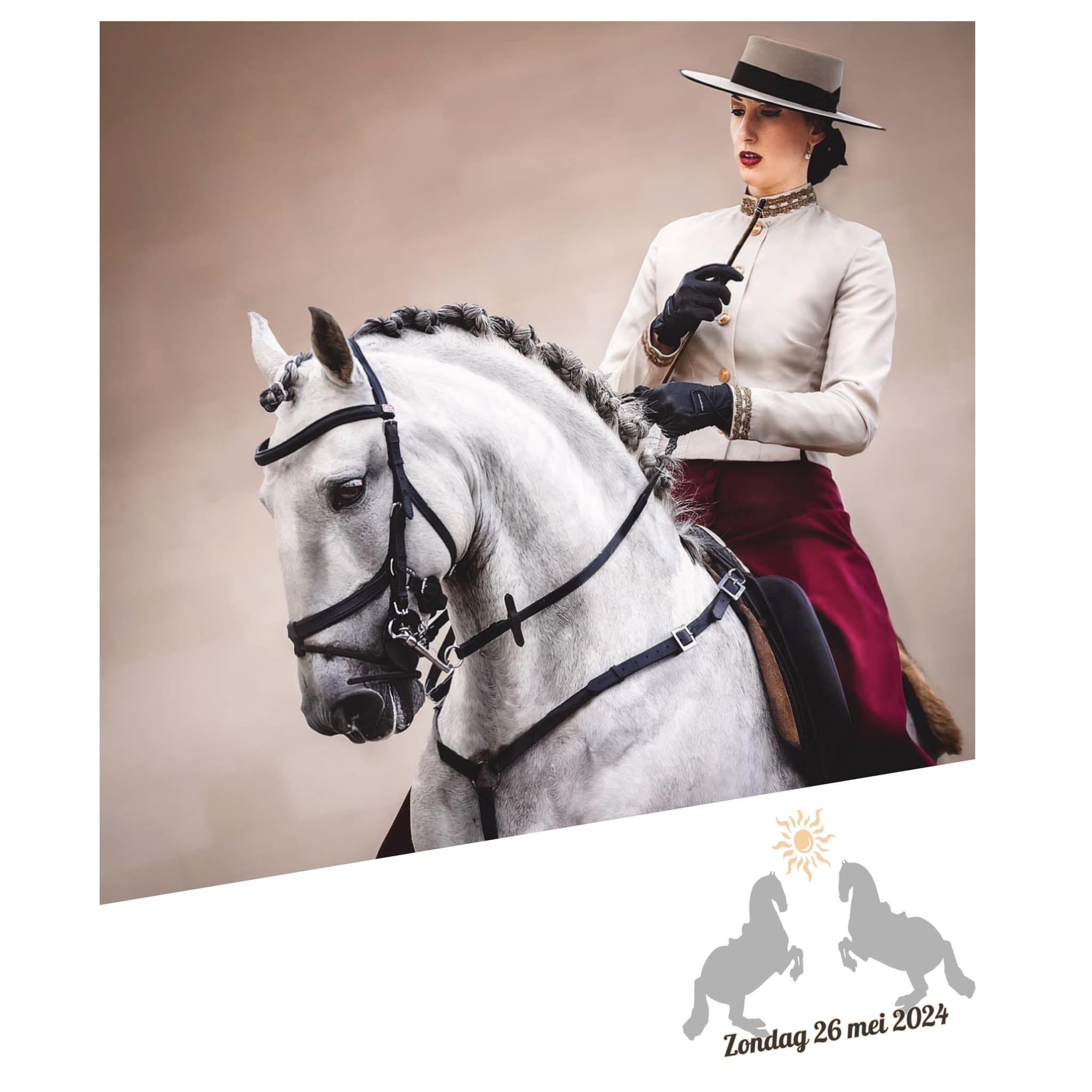 Ontdek de schoonheid van het Iberische paard op 26 mei 2024 bij stal Groenendaal, Bunschoten. Een betoverende dag vol shows, clinics en meer!