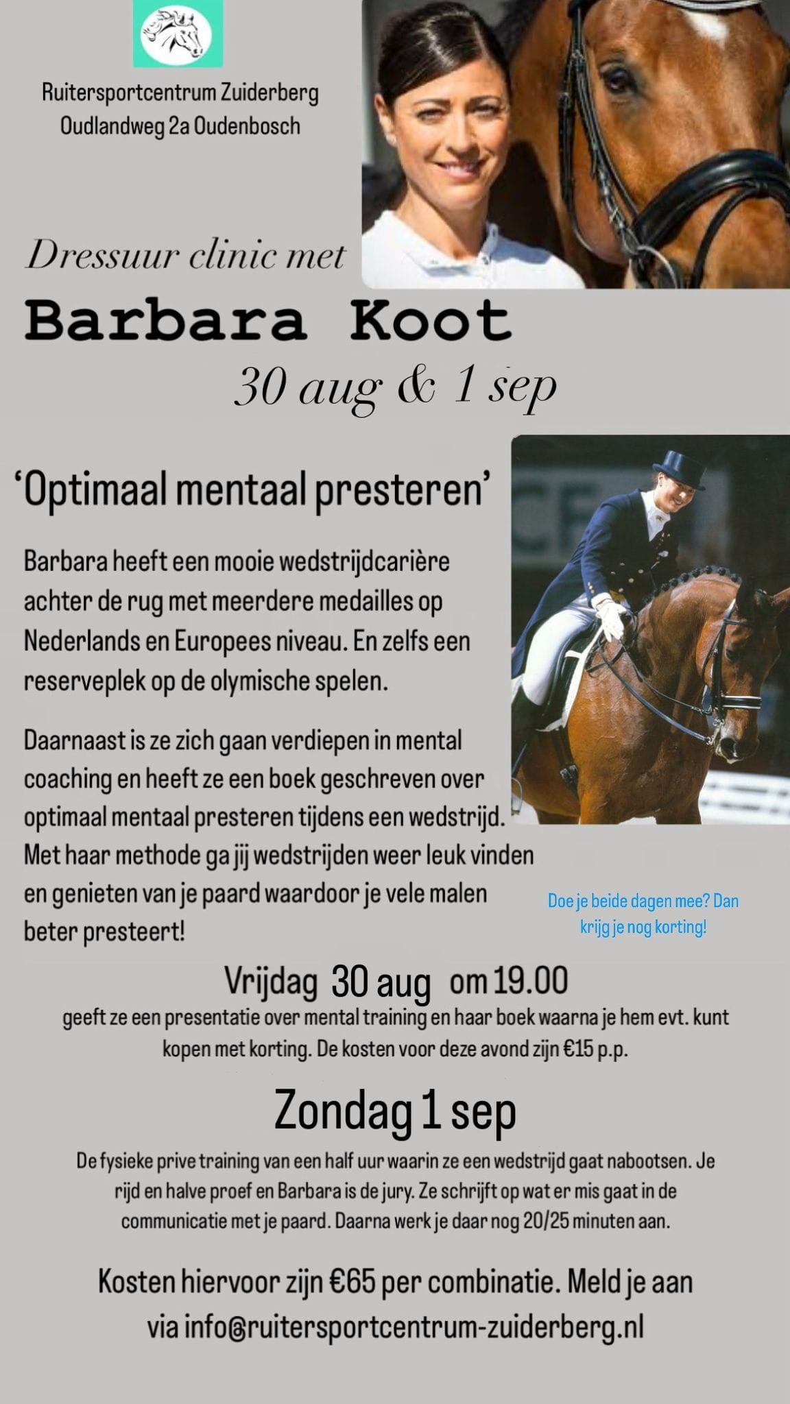 Dressuurclinic met Barbara Koot